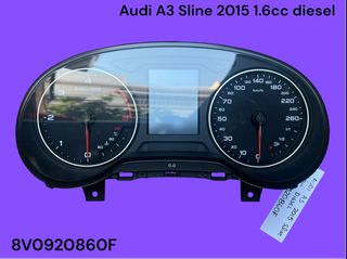 AUDI A3 SLINE 2012-2018 ΜΕΤΑΧΕΙΡΙΣΜΕΝΑ ΑΝΤΑΛΛΑΚΤΙΚΑ ( πίνακας οργάνων οδηγού καντράν με κωδικό 8V0920860F κατάλληλο για αυτοκίνητα με κινητήρες πετρελαίου 1.6cc )