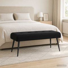 Πάγκος με κουμπωτές επιφάνειες Μαύρο 110 x 40 x 46 cm Βελούδο 42038535