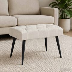 Πάγκος με κουμπωτές επιφάνειες Κρεμ 60 x 40 x 45 εκ. Βελούδο 42038551