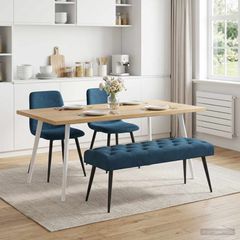 Πάγκος με κουμπωτές επιφάνειες Μπλε 110 x 40 x 46 cm Βελούδο 42038580
