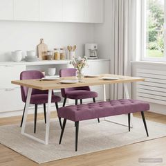 Πάγκος με κουμπωτές επιφάνειες Μοβ 110 x 40 x 46 cm Βελούδο 42038584