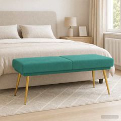 Διπλή Επίστρωση Πάγκος Τιρκουάζ 120 x 45 x 46 εκ Βελούδο 42038595
