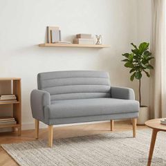 Love seat με κουμπιά Ανοιχτό γκρι 116 x 67 x 80 εκ. Ύφασμα 42041775