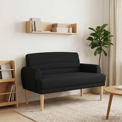 Love seat με κουμπιά Μαύρο 116 x 67 x 80 εκ. Ύφασμα 42041777