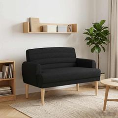Love seat με κουμπιά Μαύρο 116 x 67 x 80 εκ. Ύφασμα 42041777