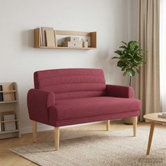 Love seat με κουμπιά Κόκκινο 116 x 67 x 80 εκ. Ύφασμα 42041778