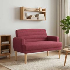 Love seat με κουμπιά Κόκκινο 116 x 67 x 80 εκ. Ύφασμα 42041778
