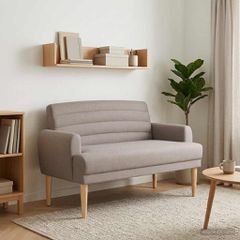 Love seat με κουμπιά Taupe 116 x 67 x 80 εκ. Ύφασμα 42041781