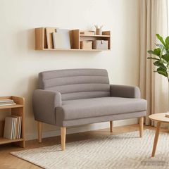 Love seat με κουμπιά Taupe 116 x 67 x 80 εκ. Ύφασμα 42041781