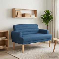 Love seat με κουμπιά Μπλε 116 x 67 x 80 εκ. Ύφασμα 42041783