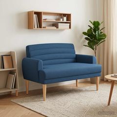 Love seat με κουμπιά Μπλε 116 x 67 x 80 εκ. Ύφασμα 42041783
