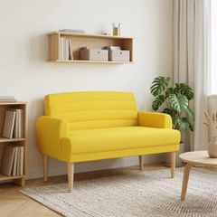 Love seat με κουμπιά Απαλό Κίτρινο 116 x 67 x 80 εκ. Ύφασμα 42041784