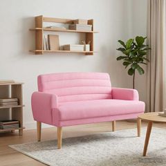 Love seat με κουμπιά Ροζ 116 x 67 x 80 εκ. Ύφασμα 42041786