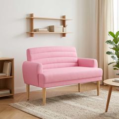 Love seat με κουμπιά Ροζ 116 x 67 x 80 εκ. Ύφασμα 42041786