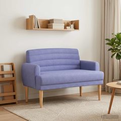Love seat με κουμπιά Μπλε τζην 116 x 67 x 80 εκ. Ύφασμα 42041787