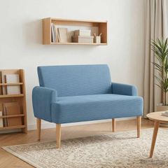 Love seat με κουμπιά Μπλε 116 x 67 x 81 εκ Υφασμάτινο Κορντουρά 42041791