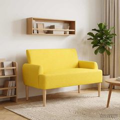 Love seat με κουμπιά Απαλό Κίτρινο 116 x 67 x 81 εκ 42041794