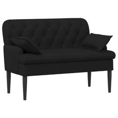 Love seat με κουμπιά Μαύρο 111 x 68 x 80 εκ. Ύφασμα 42041798