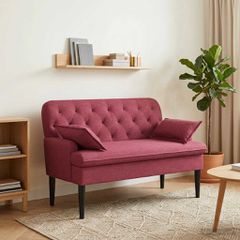 Love seat με κουμπιά Κόκκινο 111 x 68 x 80 εκ. Ύφασμα 42041799