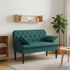 Love seat με κουμπιά Σκούρο Πράσινο 111 x 68 x 80 εκ. Ύφασμα 42041801