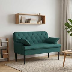 Love seat με κουμπιά Σκούρο Πράσινο 111 x 68 x 80 εκ. Ύφασμα 42041801