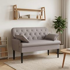 Love seat με κουμπιά Taupe 111 x 68 x 80 εκ. Ύφασμα 42041802