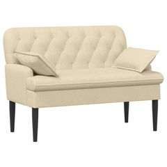 Love seat με κουμπιά Κρεμ 111 x 68 x 80 εκ. Ύφασμα 42041803