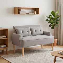 Love seat με κουμπιά Ανοιχτό γκρι 117 x 67 x 77 εκ. Μπουκλέ 42041822