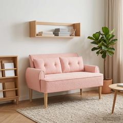 Love seat με κουμπιά Ροζ 117 x 67 x 77 εκ. Μπουκλέ 42041824