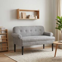 Love seat με κουμπιά Ανοιχτό γκρι 120 x 66 x 78 εκ. Βελούδο 42041828