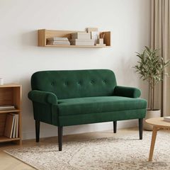 Love seat με κουμπιά Σκούρο Πράσινο 120 x 66 x 78 εκ. Βελούδο 42041830