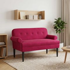 Love seat με κουμπιά Κόκκινο 120 x 66 x 78 εκ. Βελούδο 42041833