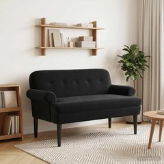 Love seat με κουμπιά Μαύρο 120 x 66 x 78 εκ. Βελούδο 42041834