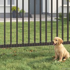 Περίφραξη Κήπου με Στήλες 24 pcs 115 x 30 εκ Mesh Ασημί 42042964