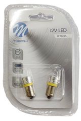 T4W 12V 1W BA9s (ΜΙΝΙΟΝ) LED 1xHP ΚΙΤΡΙΝΗ BLISTER M-TECH -2ΤΕΜ.