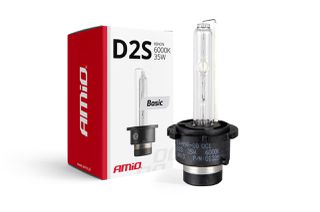 Amio - Ανταλλακτική Λάμπα D2S Xenon 12V 35W 6000K Basic Σειρά P32d-2 Λευκό Φως για Φώτα Αυτοκινήτου - 1 τεμ. (01320/AM)