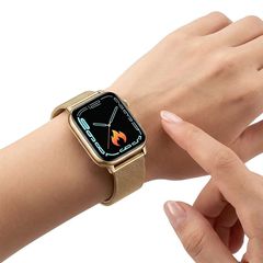 Smartwatch χρυσό με παλμογράφο γυναικείο δώρο λουράκι-thumb-1