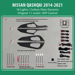 DIQ AMBIENT NISSAN QASHQAI II (CF) DYN (Digital iQ Ambient Light for NISSAN QASHQAI mod. 2014-2021 with 18 Lights) CARBON FIBER DYNAMIC