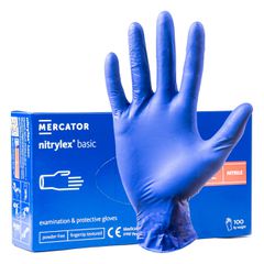 Amio - ΓΑΝΤΙΑ ΝΙΤΡΙΛΙΟΥ MERCATOR NITRYLEX BASIC ΜΙΑΣ ΧΡΗΣΗΣ ΣΕ ΜΠΛΕ ΧΡΩΜΑ LARGE (L) - 100 ΤΕΜ. (MER02958/AM)