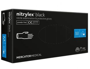 Amio - ΓΑΝΤΙΑ ΝΙΤΡΙΛΙΟΥ MERCATOR NITRYLEX BASIC ΣΕ ΜΑΥΡΟ ΧΡΩΜΑ MEDIUM (M) - 100 Τεμ. (MER13329/AM)