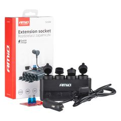 Amio - ΑΝΤΑΠΤΟΡΑΣ ΑΝΑΠΤΗΡΑ ΤΕΤΡΑΠΛΟΣ 12/24V 216W MAX ΜΕ 2 ΘΥΡΕΣ USB PD30W/QC3.0 - 1 Τεμ. (04175/AM)