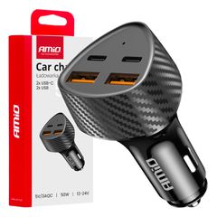 Amio - ΦΟΡΤΙΣΤΗΣ ΑΝΑΠΤΗΡΑ ΜΕ 4 ΘΥΡΕΣ 2xUSB-A+2xUSB-C 50W ΜΑΥΡΟ - 1 Τεμ. (04284/AM)