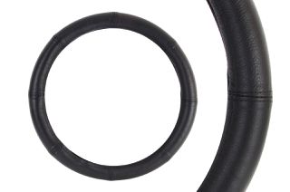 Amio - Κάλυμμα Τιμονιού Μαύρο από Δέρμα 4XL 49-51cm για εξαιρετικά μεγάλα τιμόνια με σταθερό κράτημα και άνεση σε πολύωρη χρήση με ανθεκτική εφαρμογή - 1 Τεμ. (01771/AM)