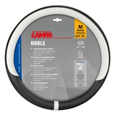 Lampa - Κάλυμμα Τιμονιού NOBLE (M) 37/39cm Μαύρο / Λευκό άοσμο διάτρητο αντιολισθητικό μαλακό ultra soft Skeentex - 1 τεμ. (L3290.0)