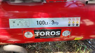 Aεροσυμπιεστής μονομπλόκ TOROS 100Lt - 3Hp