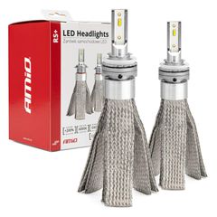 Amio - Λάμπες LED H8/H9/H11 τύπου RS+ Series τάση λειτουργίας 12-36V απόδοσης 50W με ψύκτρα λεπίδες φτερού Can-bus για Επιβατικά Αυτοκίνητα και Φορτηγά - 2 τεμ. (01086/71775/AM)