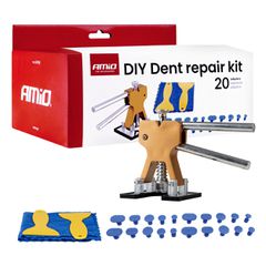Amio - Kit Επισκευής Λαμαρίνας από Λακούβες (Αμάξωμα Οχήματος) DIY Dent Repair Kit με 20 Αντάπτορες για Επιβατικά Αυτοκίνητα - 1 σετ (04598/AM)