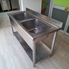 Λάντζα ανοιχτή, 160*60*90/100 εκ με 2 γούρνες, 60*50*30 εκ. Ποιότητα & Tιμή Stockinox-thumb-4