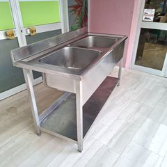 Λάντζα ανοιχτή, 160*60*90/100 εκ με 2 γούρνες, 60*50*30 εκ. Ποιότητα & Tιμή Stockinox-thumb-6