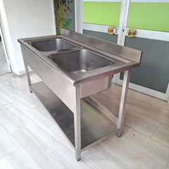 Λάντζα ανοιχτή, 160*60*90/100 εκ με 2 γούρνες, 60*50*30 εκ. Ποιότητα & Tιμή Stockinox-thumb-7